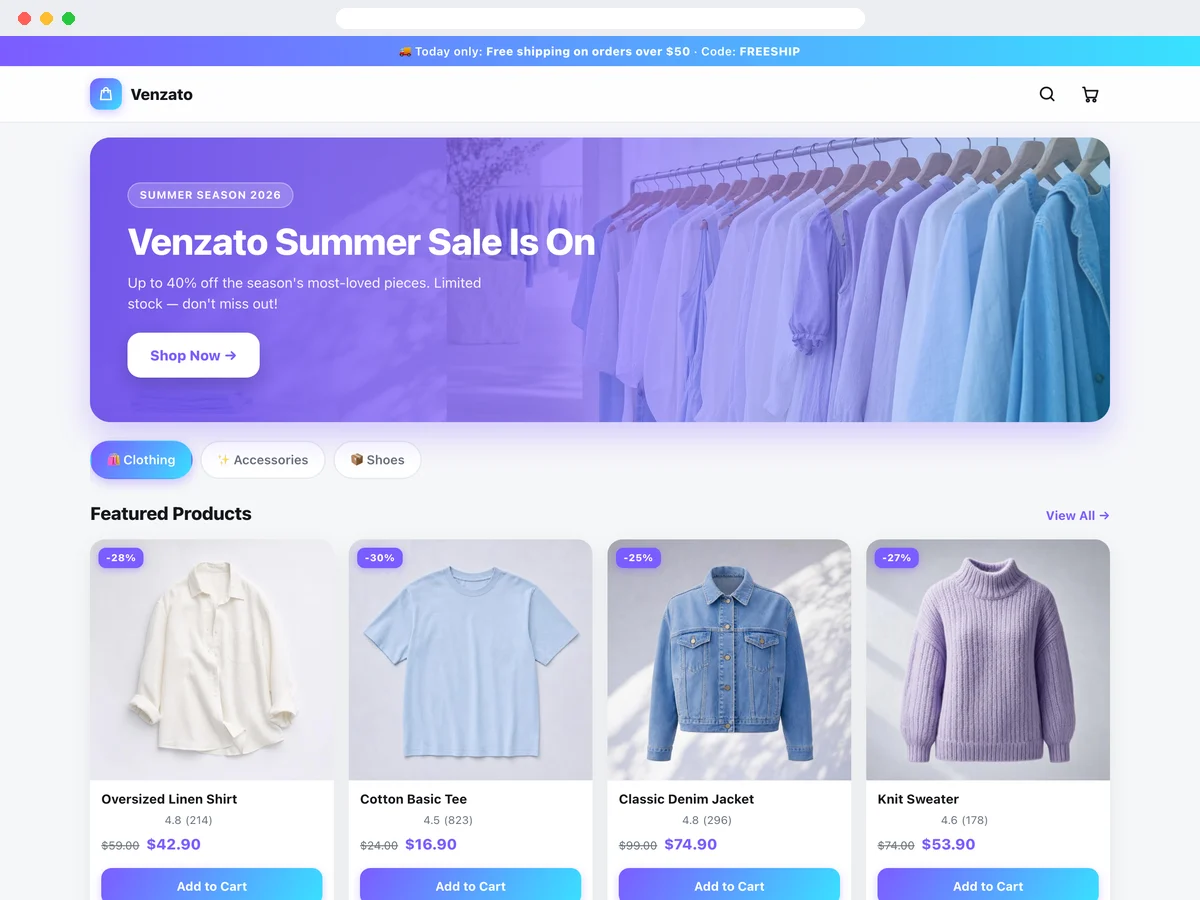 Vorlagenvorschau: E-Commerce & Handel