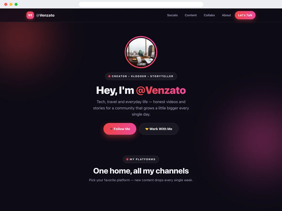 Vorlagenvorschau: Influencer & Content Creator